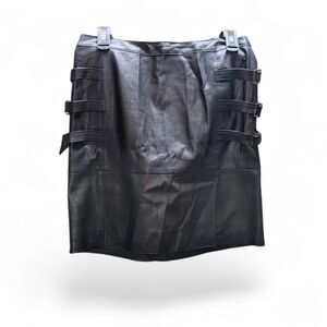 Faux leather mini skirt, BCBG Max Azria with side buckle details
